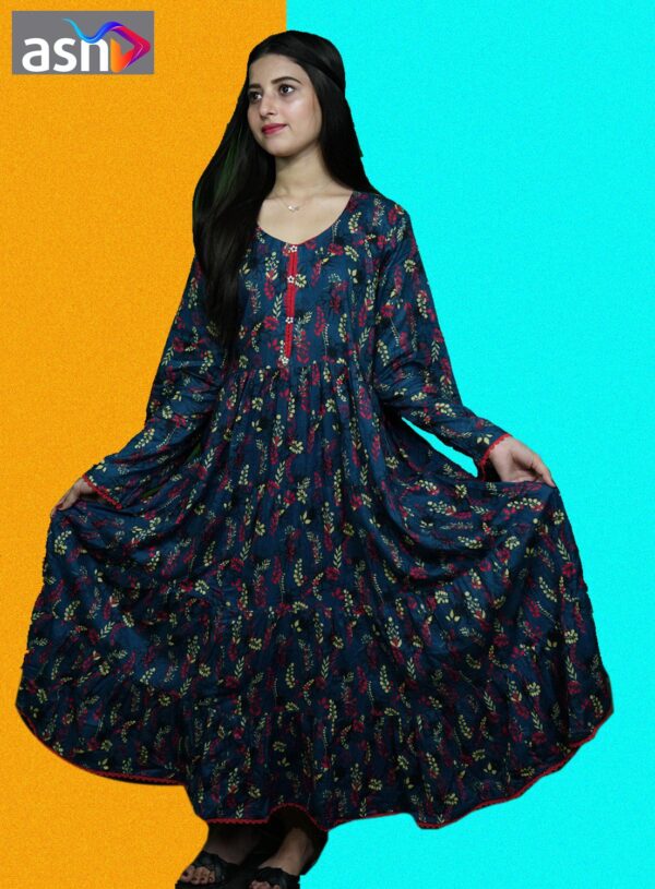 EGD-16 Digital Printed Blue Maxy Ready to Wear 2pc Lawn - Image 3