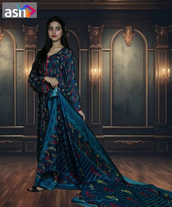 EGD-16 Digital Printed Blue Maxy Ready to Wear 2pc Lawn