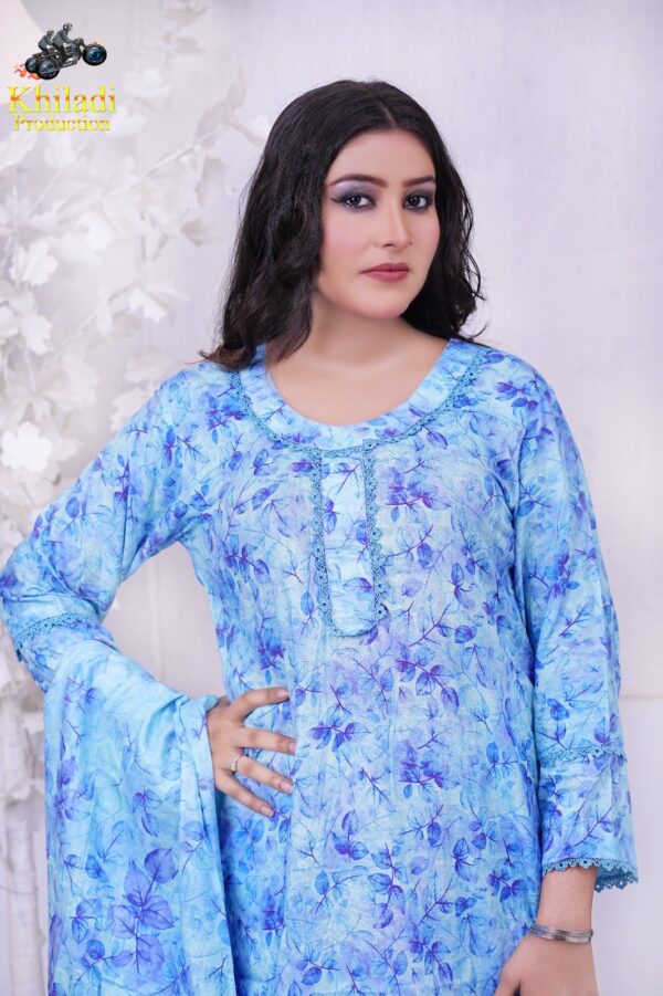 EGD-13 Same Print Digital Ready to Wear 3pc Lawn - Image 2