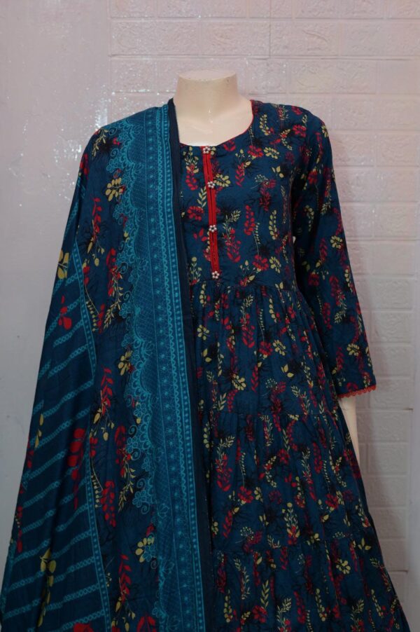 EGD-16 Digital Printed Blue Maxy Ready to Wear 2pc Lawn - Image 5