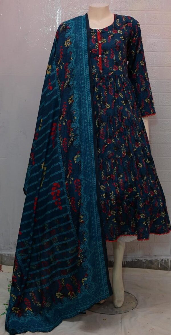 EGD-16 Digital Printed Blue Maxy Ready to Wear 2pc Lawn - Image 4